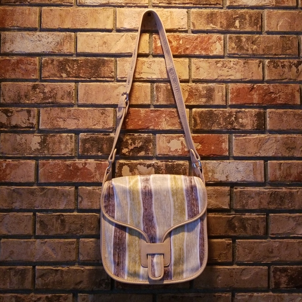 BCBGeneration neutral striped shoulder bag